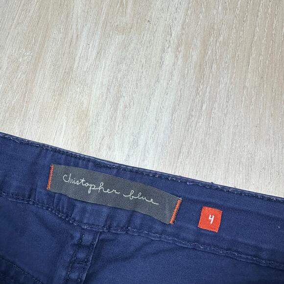 Christopher Blue Mari Mid Rise Straight Leg Casual Cargo Y2K Trouser Pants 4 - Picture 9 of 16